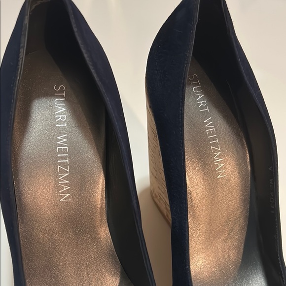 Stuart Weitzman Cookswoon Wedge in Navy Suede women’s Size 9.5 - Picture 4 of 12